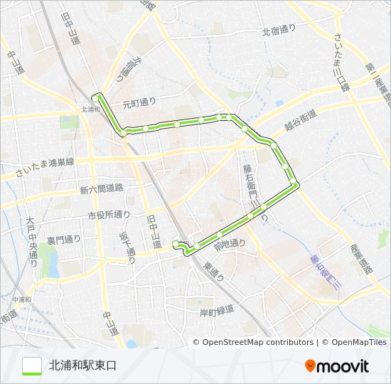 浦51ルート スケジュール 停車地 地図 北浦和駅東口 アップデート済み