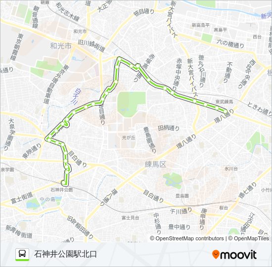 石03ルート スケジュール 停車地 地図 石神井公園駅北口 アップデート済み