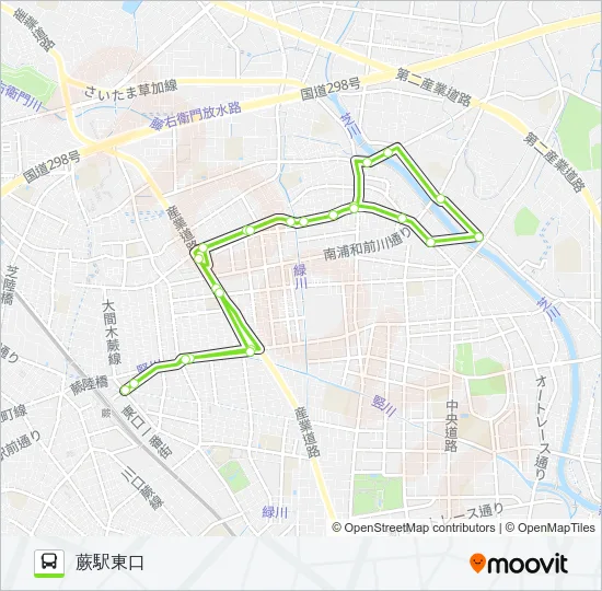 蕨01 バスの路線図