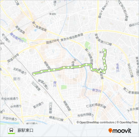 蕨03 バスの路線図