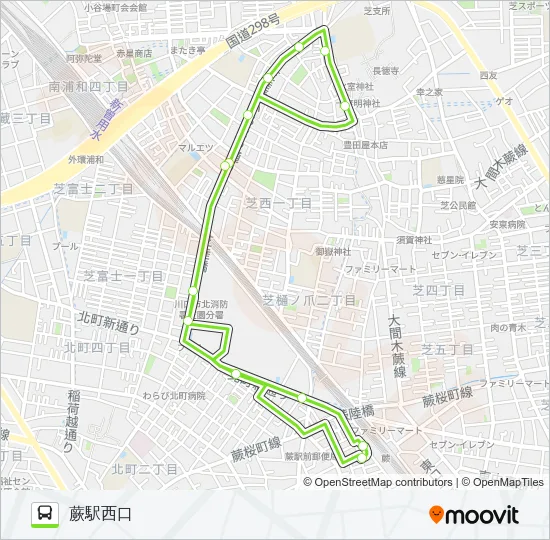 蕨05 バスの路線図