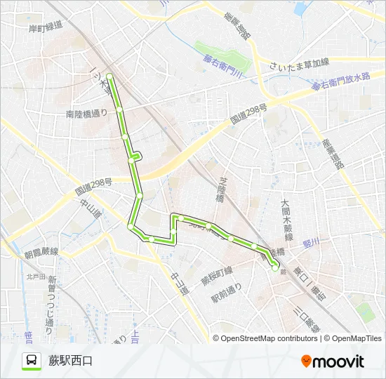 蕨50 Bus Line Map