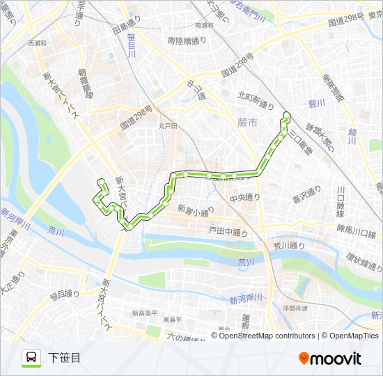 蕨54 バスの路線図