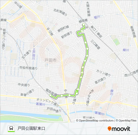 蕨55 バスの路線図