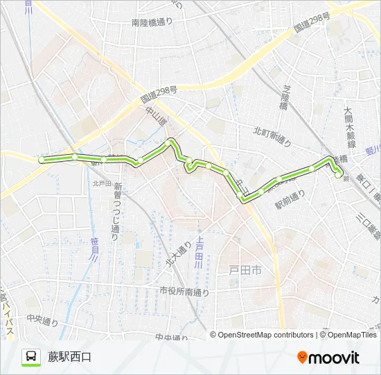 蕨80 Bus Line Map