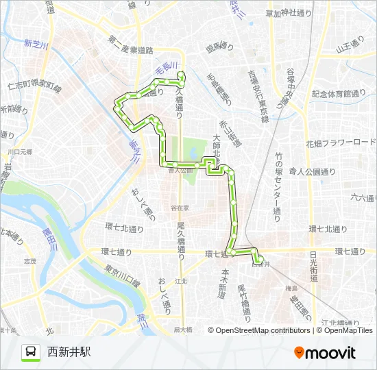 西11 バスの路線図