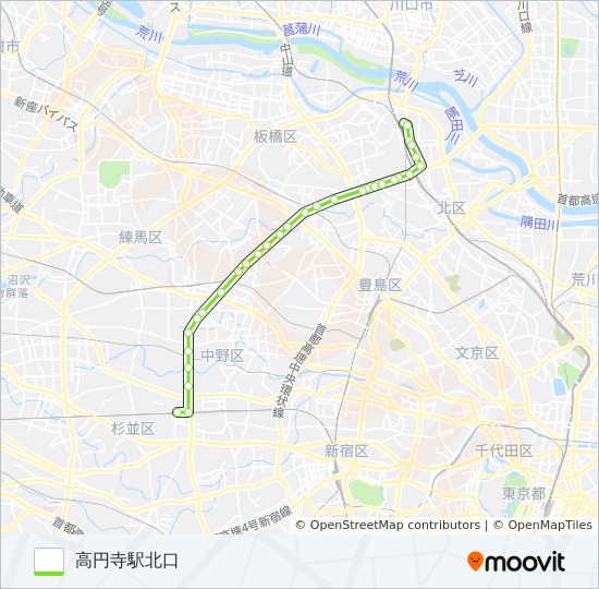 赤31ルート：スケジュール、停車地、地図-高円寺駅北口 （アップデート