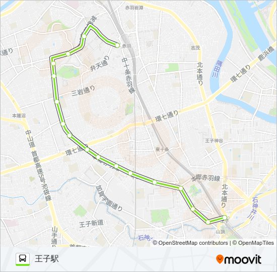 赤50 bus Line Map