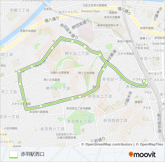 赤54 bus Line Map