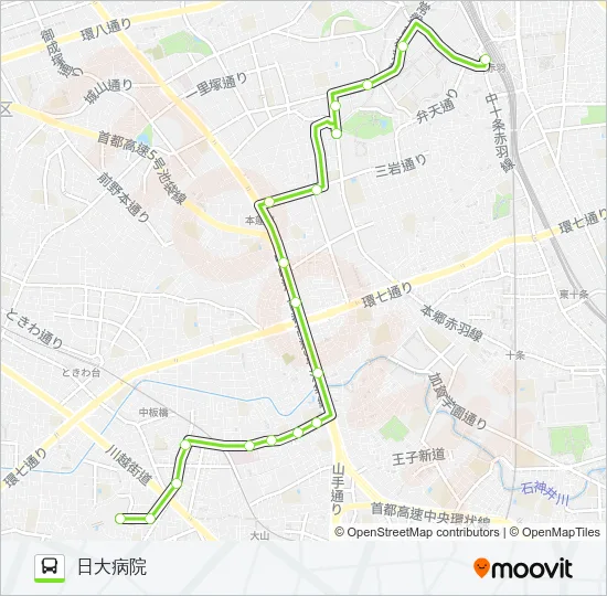 赤57 Bus Line Map