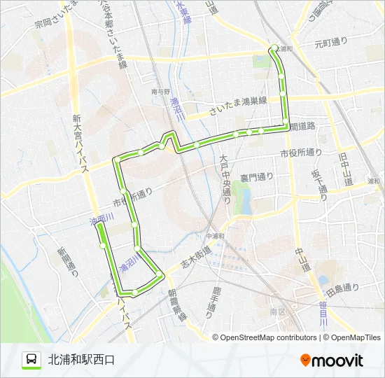 北浦80 Bus Line Map