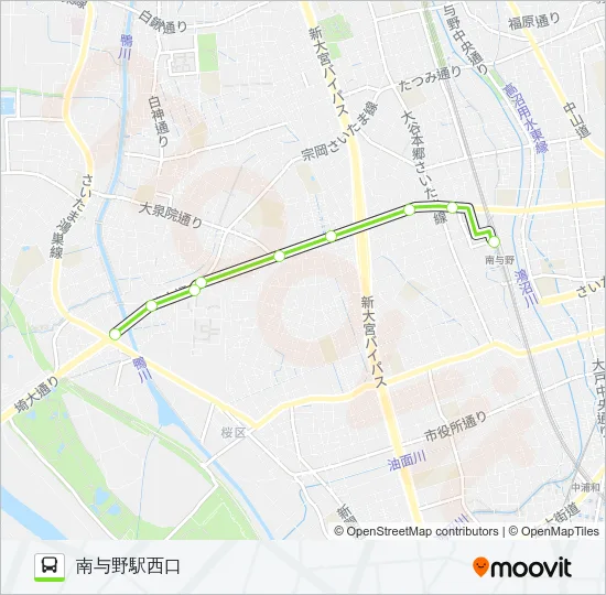 南与02 バスの路線図