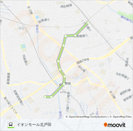 南浦01ルート スケジュール 停車地 地図 イオンモール北戸田