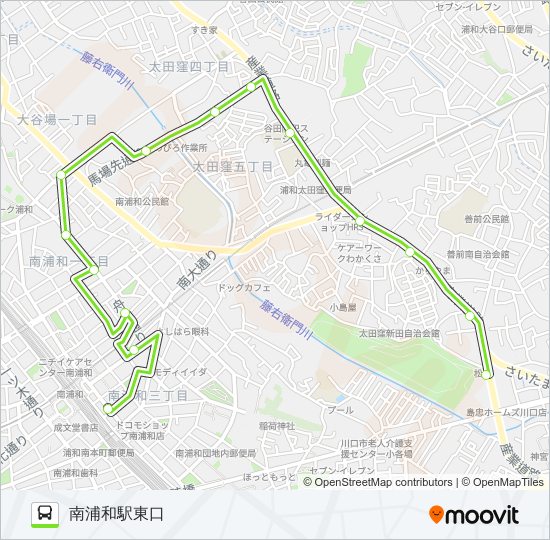 南浦51路線 時刻表 站點和地圖 南浦和駅東口