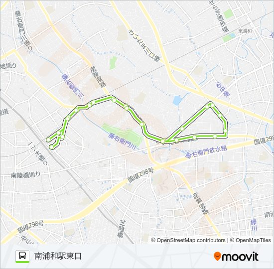 南浦55路線 時刻表 站點和地圖 南浦和駅東口