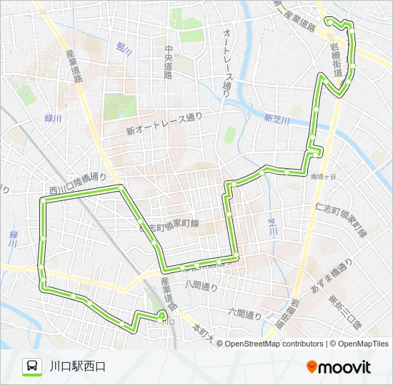 川口01 Bus Line Map