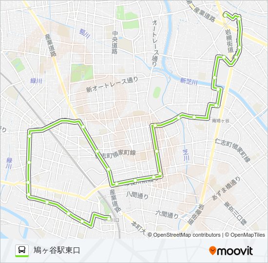 川口01 Bus Line Map