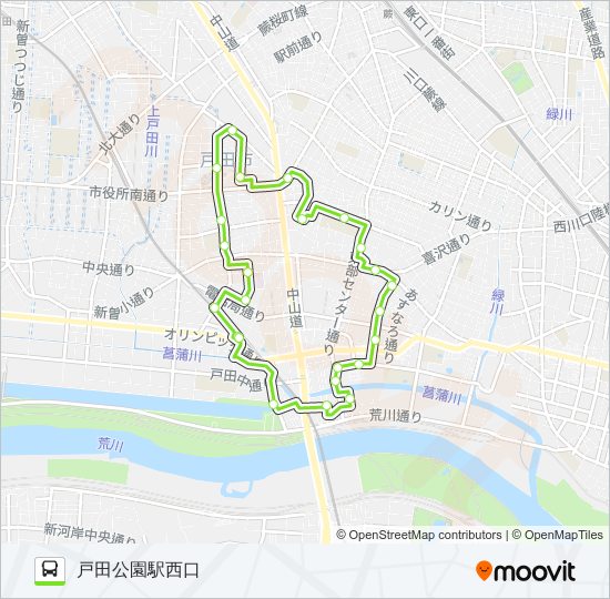 戸田11 bus Line Map