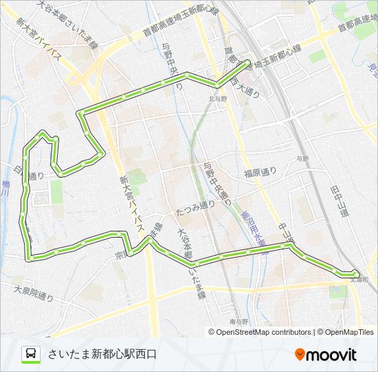 新都01路線 時刻表 站點和地圖 さいたま新都心駅西口