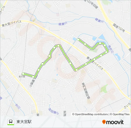 東大01 バスの路線図