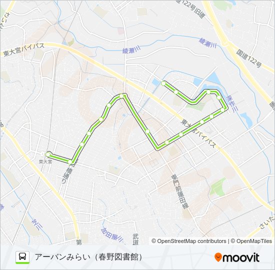 東大01 バスの路線図