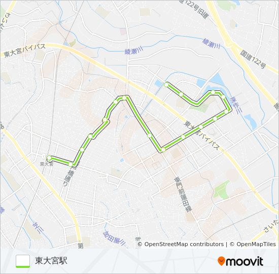 東大01 バスの路線図