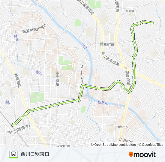 西川01 bus Line Map