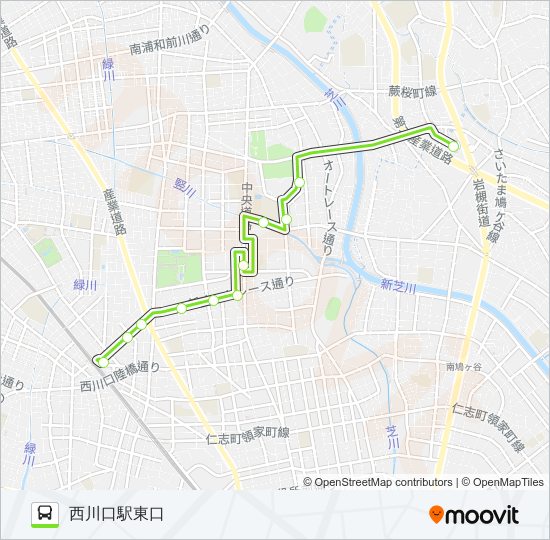 西川09 bus Line Map