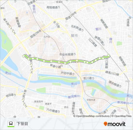西川61 Bus Line Map