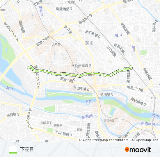 西川61 bus Line Map