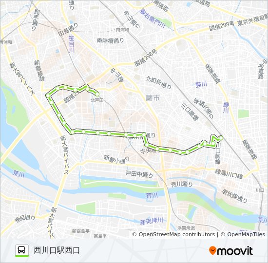 西川62 bus Line Map