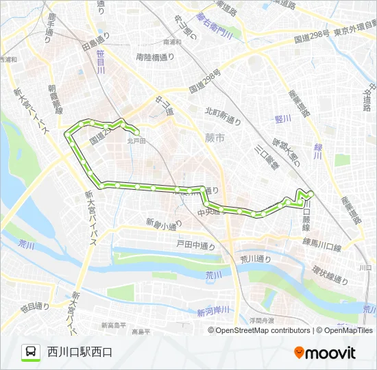 西川62 Bus Line Map