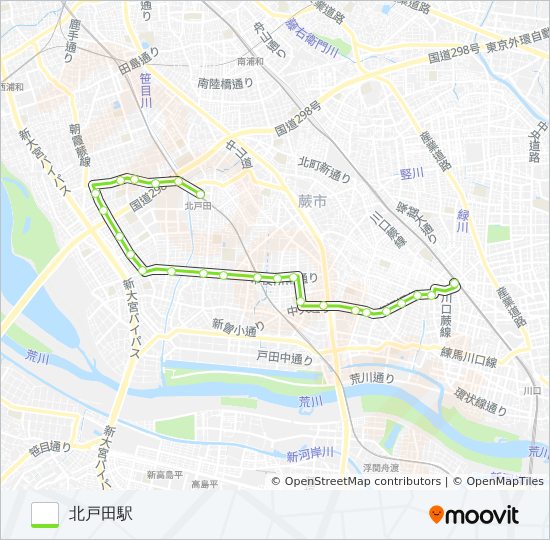 西川62 バスの路線図