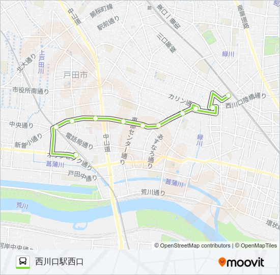 西川63 Bus Line Map