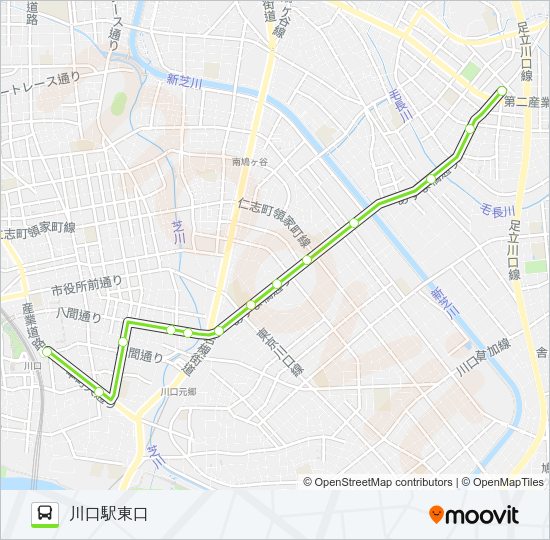 川13 3ルート スケジュール 停車地 地図 川口駅東口