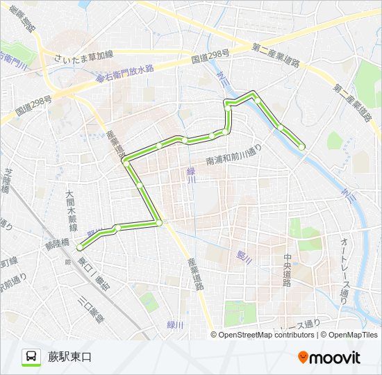 蕨01-2 Bus Line Map