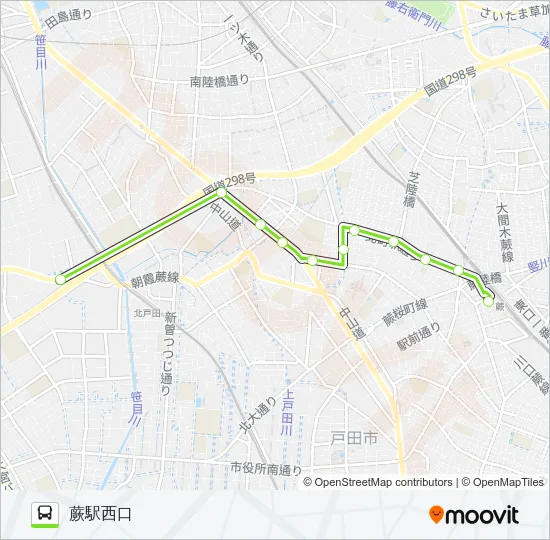 蕨50-2 Bus Line Map