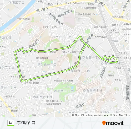 赤54-1 Bus Line Map