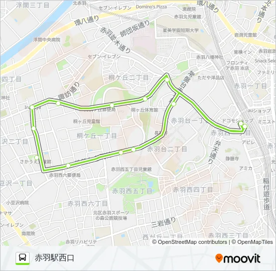 赤54-1 Bus Line Map