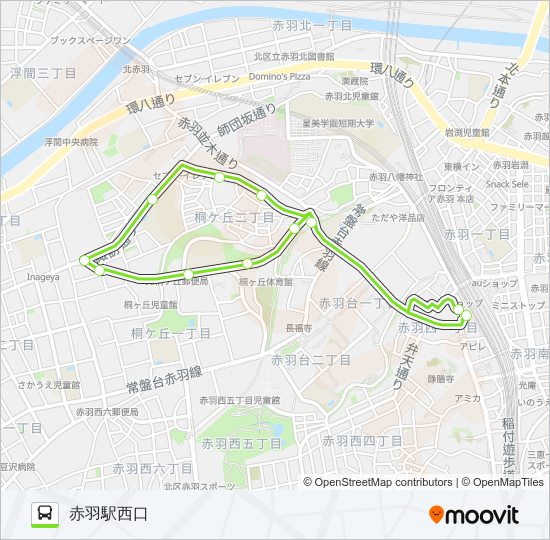 赤54-2 バスの路線図