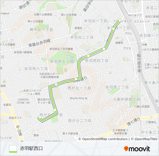 赤80-1 bus Line Map