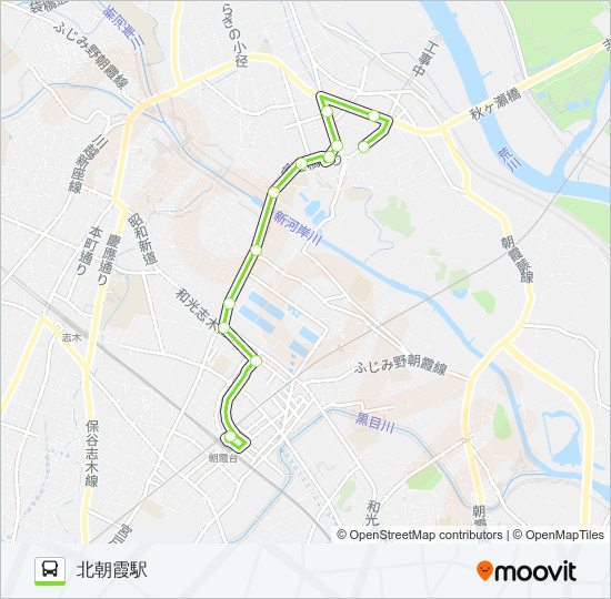 北朝01 2路線 時刻表 站點和地圖 北朝霞駅