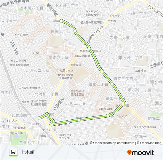 北浦50-2 Bus Line Map