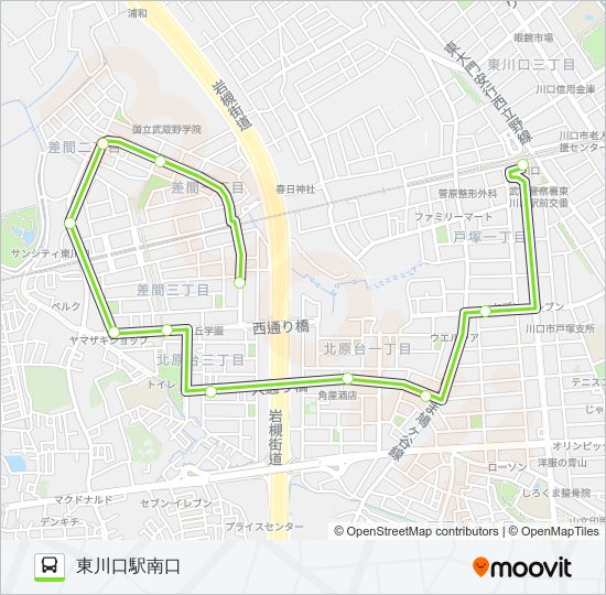 東川05-2 バスの路線図