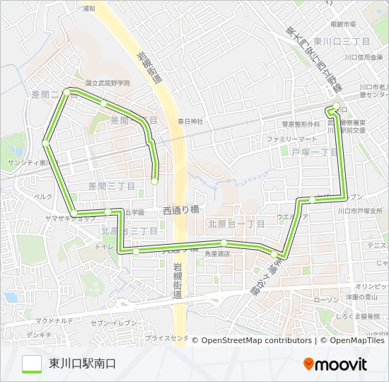 東川05-2 バスの路線図