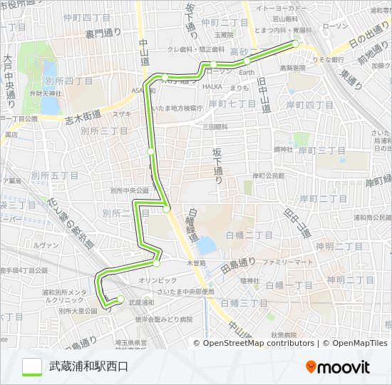 武浦10-2 バスの路線図