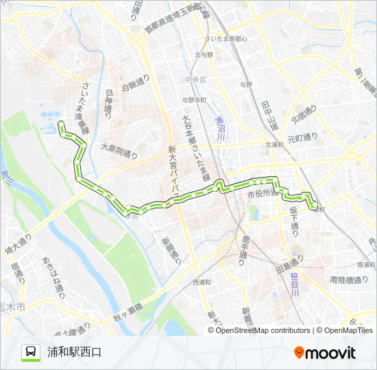 浦桜13-3 バスの路線図