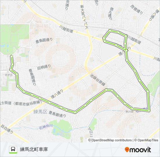 練馬02-2 bus Line Map