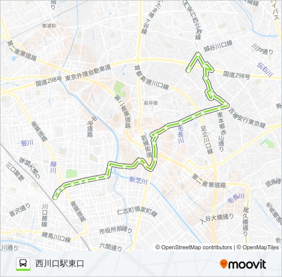 西川04 2ルート スケジュール 停車地 地図 西川口駅東口