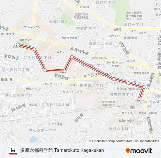 出入庫 バスの路線図